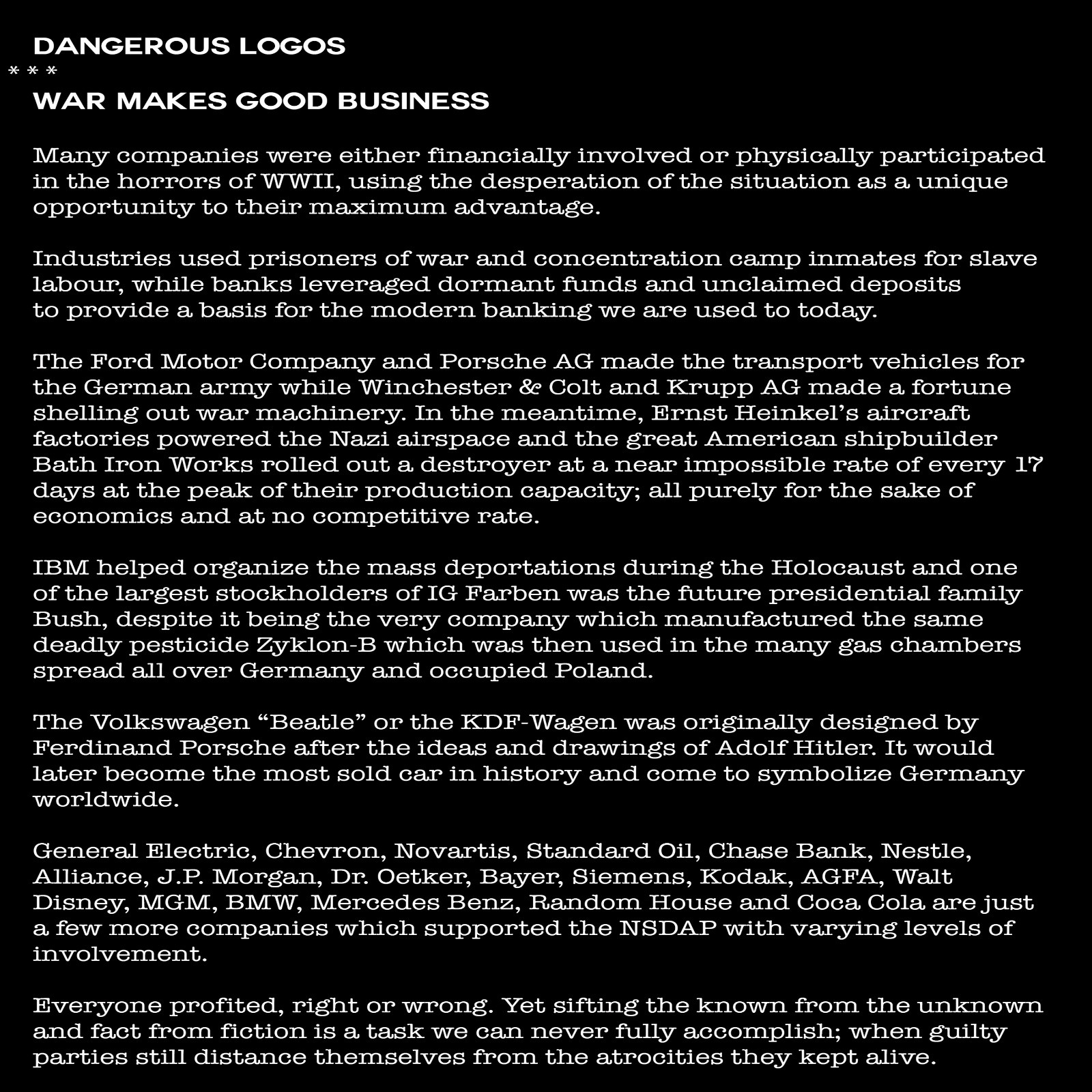Dangerous Logos Intro Text 